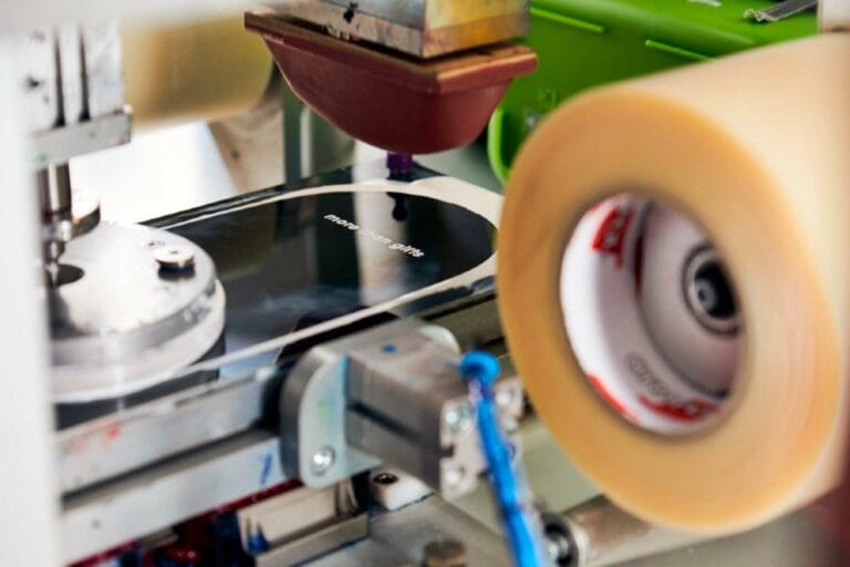 pad printing machine while printing a round object