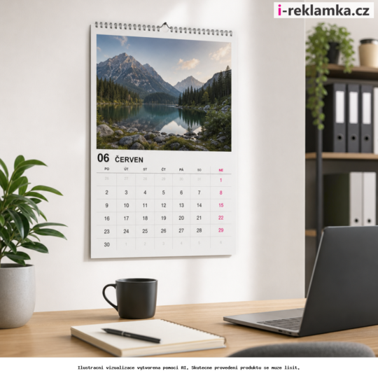 A3 and A4 Wall Calendar Printing – Lifestyle – AI vizualizace
