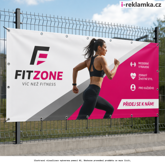 Banner frontlit 510 g s potiskem na míru – Lifestyle – AI vizualizace