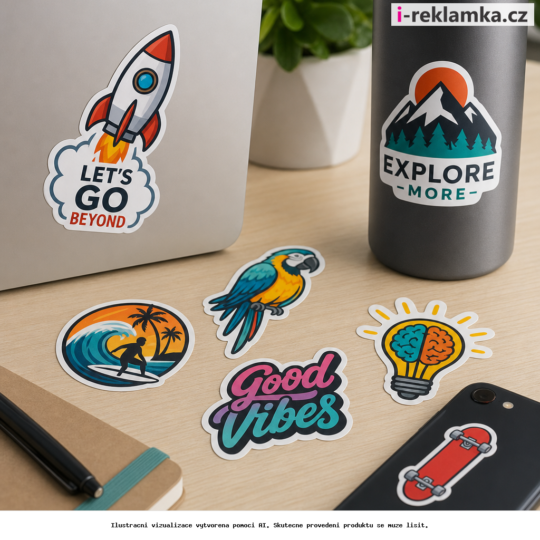 Samolepky s ořezem do tvaru – Lifestyle – AI vizualizace