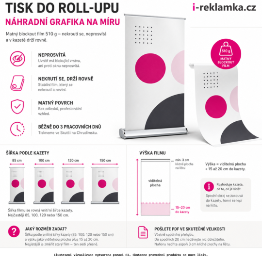 Roll-up printing – custom replacement graphics – Variants / benefits – AI visualization