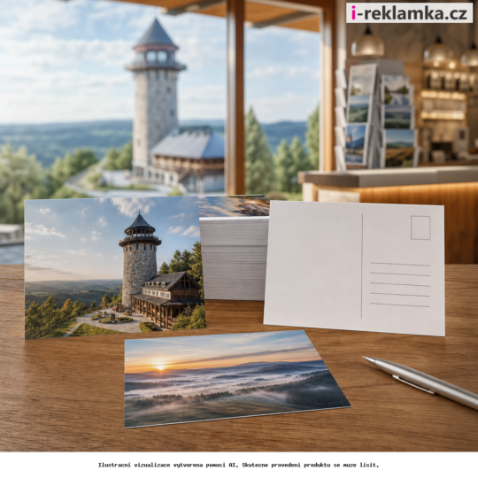 Tisk pohlednic A6, DL a A5 – Lifestyle – AI vizualizace