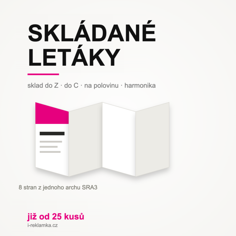 Tisk skládaných letáků – sklad do Z, do C, na polovinu, harmonika