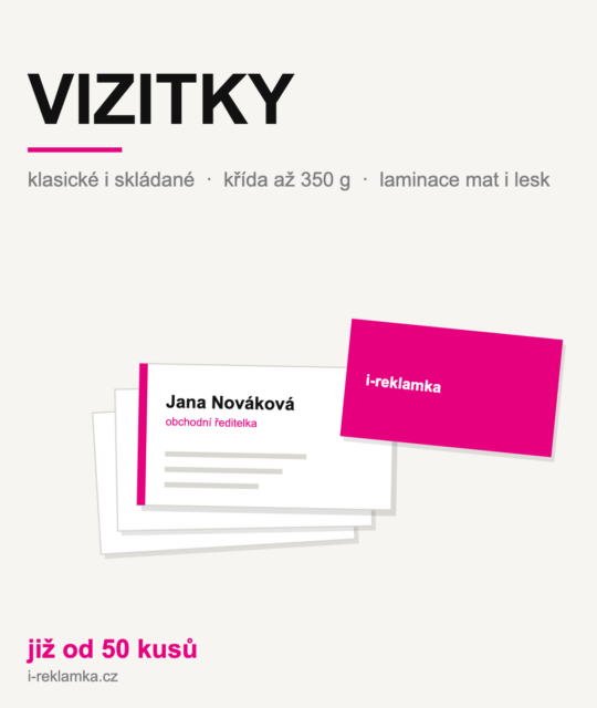 Vizitky tištěné na Versantu 3100 – klasické i skládané, od 50 kusů