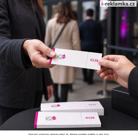 Tisk vstupenek s číslováním a perforací – Lifestyle – AI vizualizace