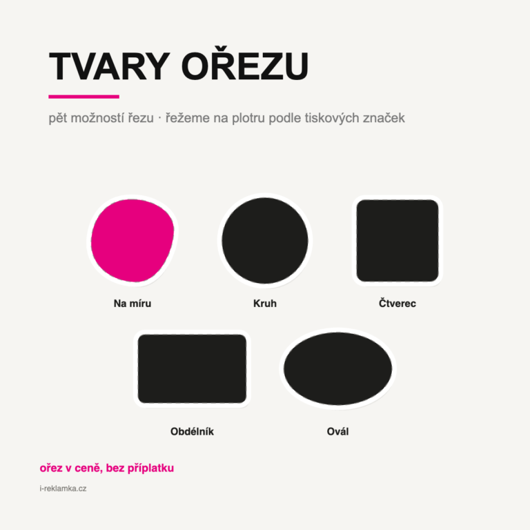 Sticker cut shapes – custom, circle, square, rectangle, oval