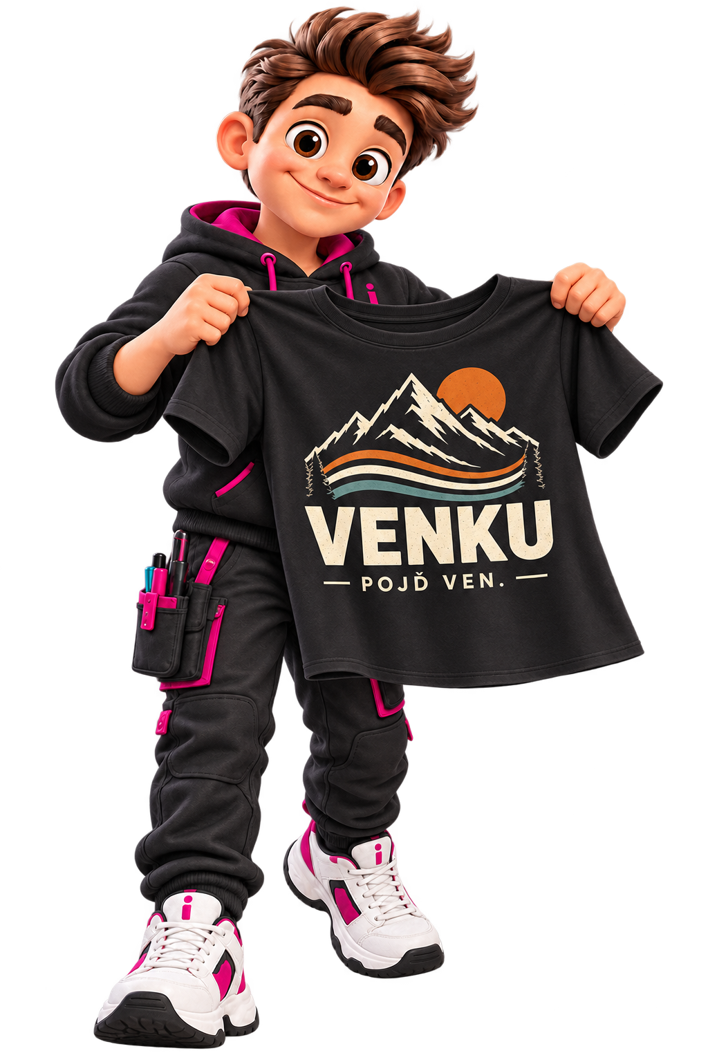 Potisk textilu – maskot Reklamáček