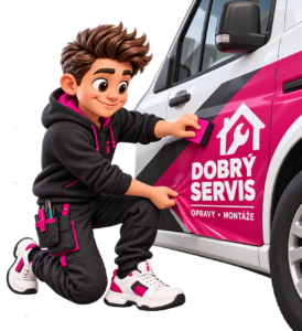 Polepy automobilů – maskot Reklamáček