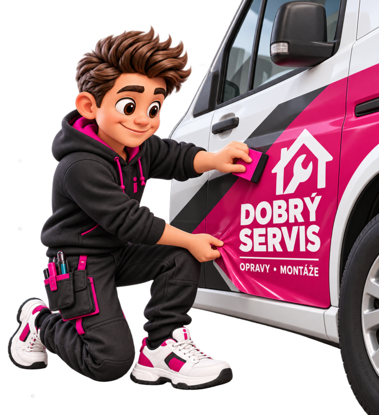 Polepy automobilů – maskot Reklamáček