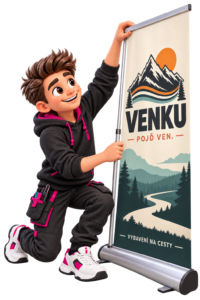 Prezentační systémy – maskot Reklamáček