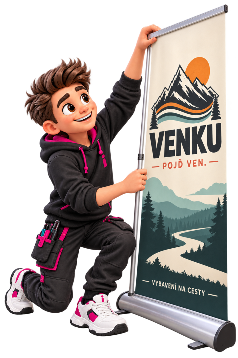 Prezentační systémy – maskot Reklamáček
