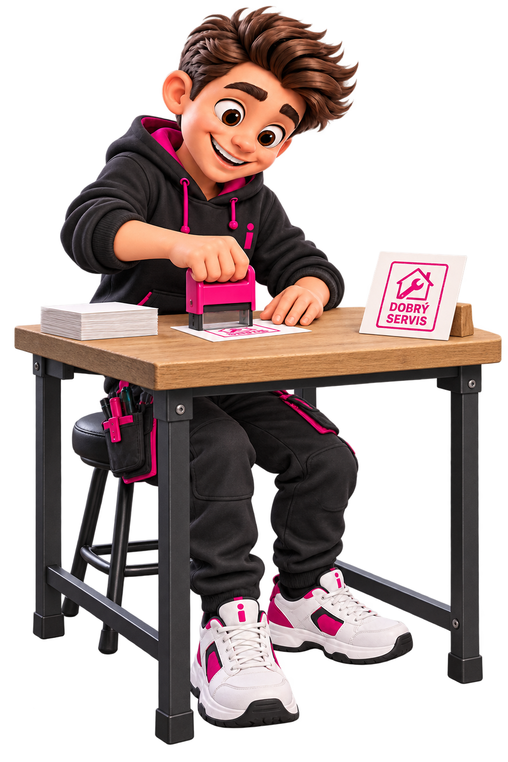 Výroba razítek – maskot Reklamáček