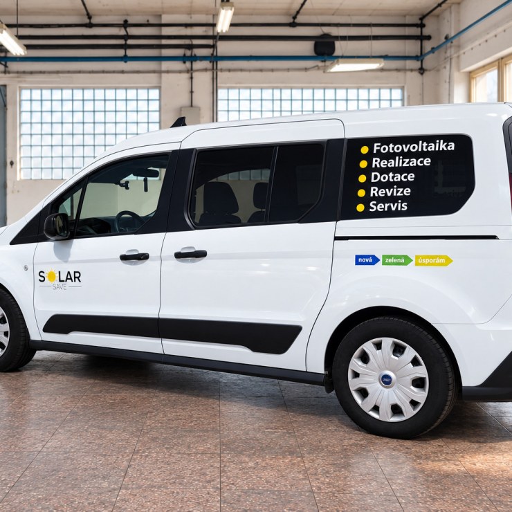Ford Tourneo Connect s polepem fotovoltaika