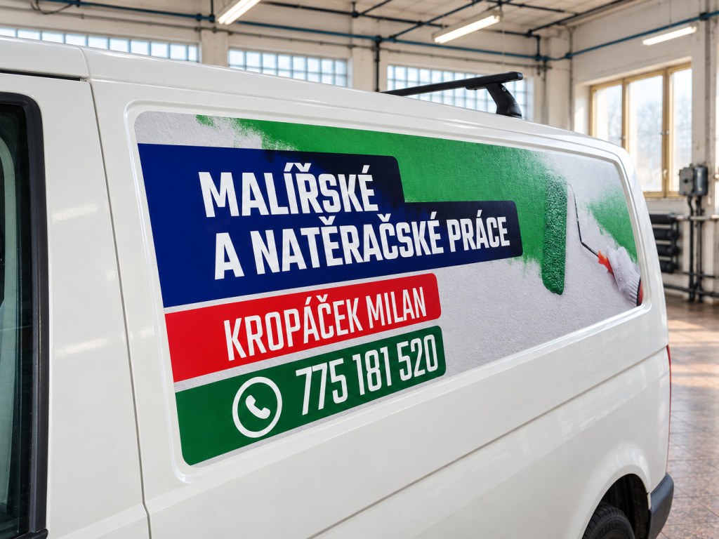VW Transporter s polepem malířské a natěračské práce Kropáček
