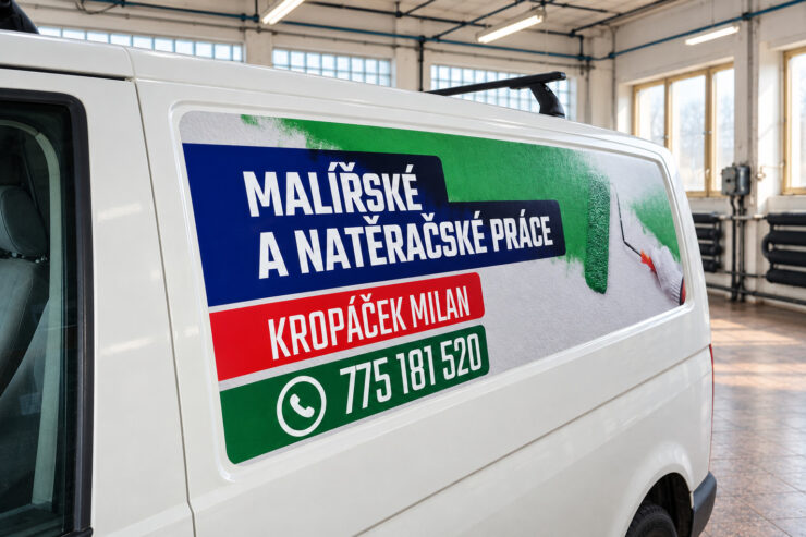 VW Transporter s polepem malířské a natěračské práce Kropáček