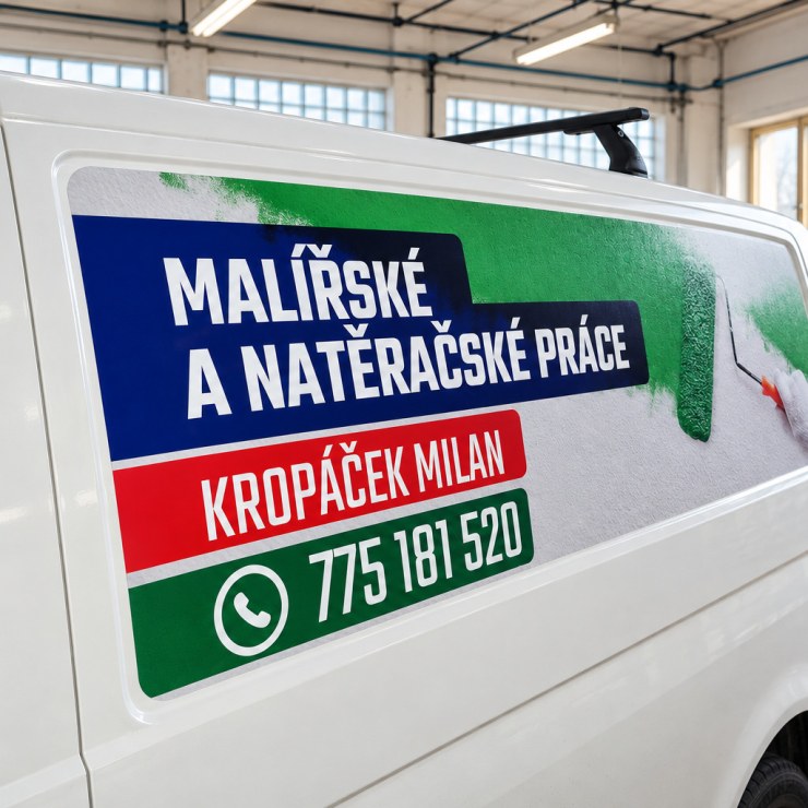 VW Transporter s polepem malířské a natěračské práce Kropáček