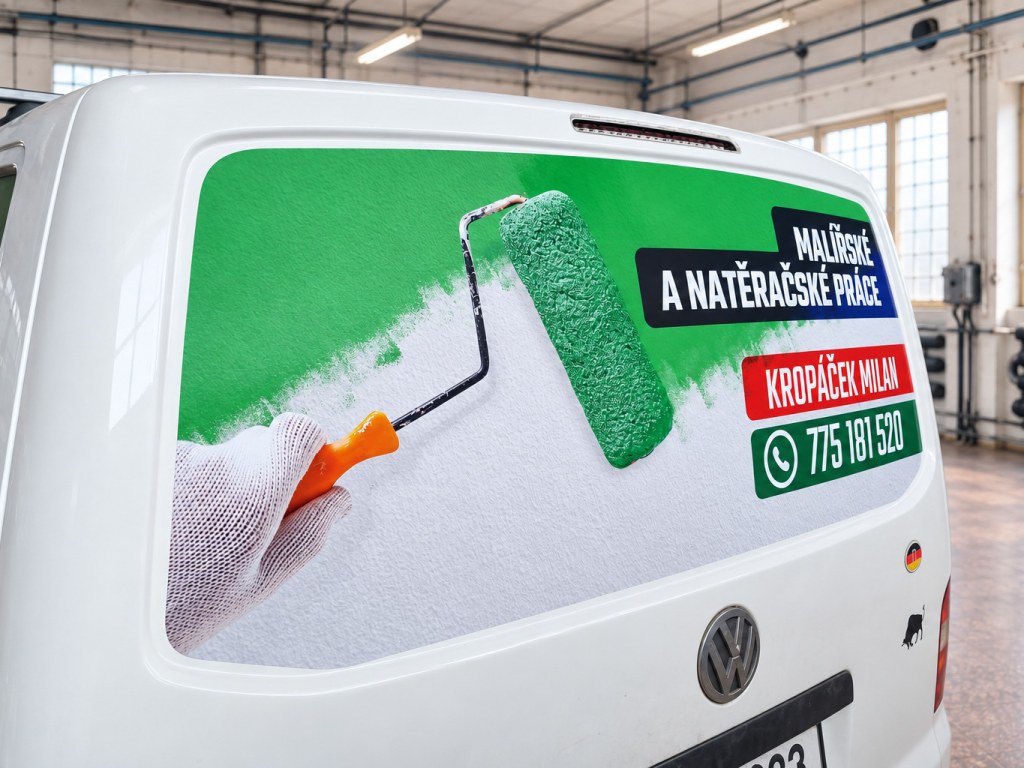 Polep dodávky malíře – detail