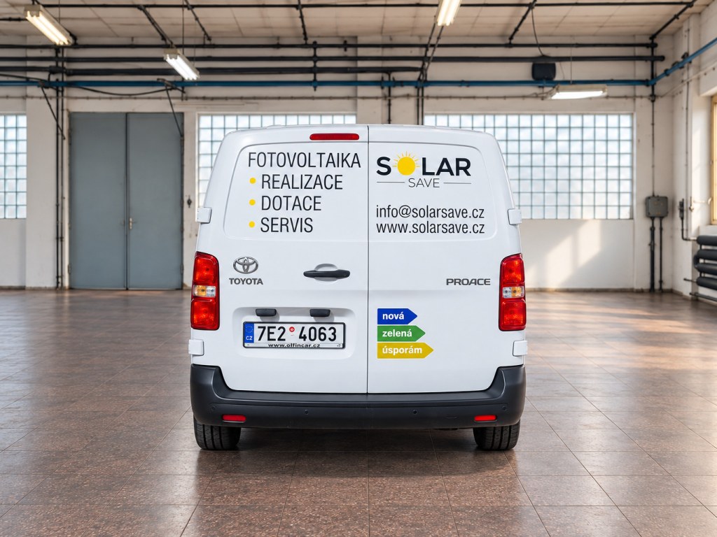 Polep Solar Save – zadní pohled