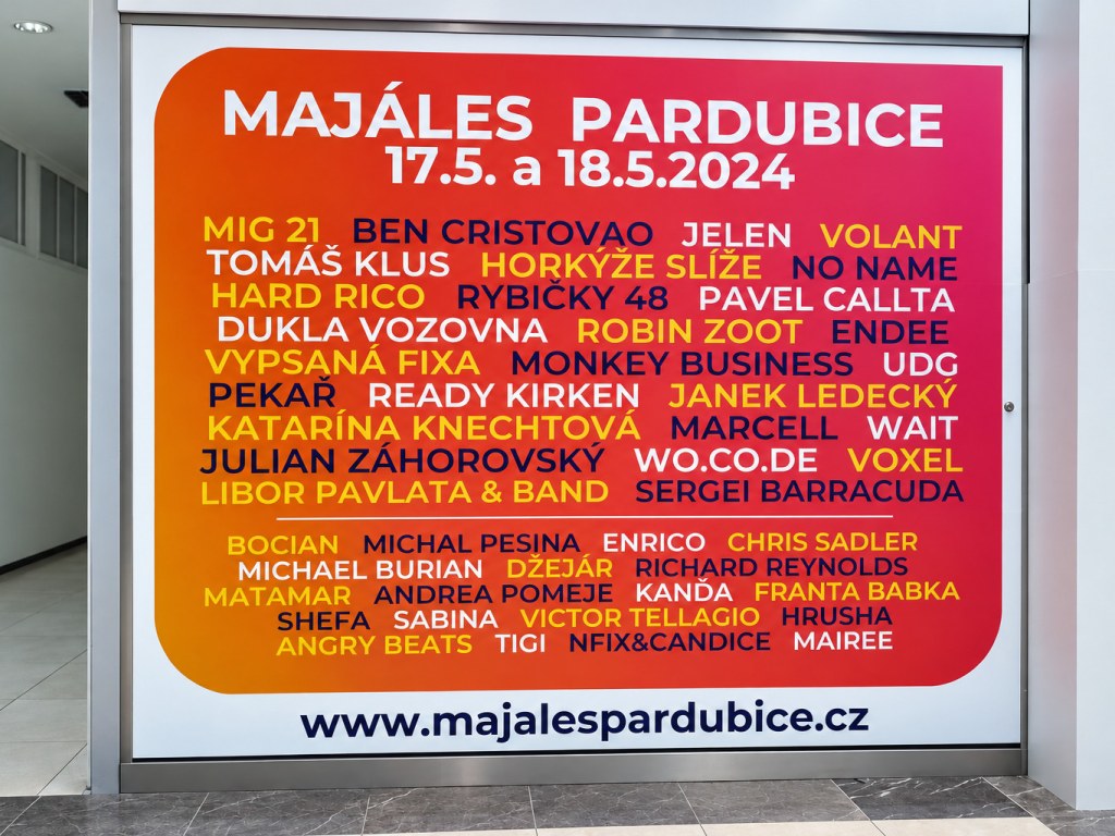 Plakát Majáles Pardubice s programem