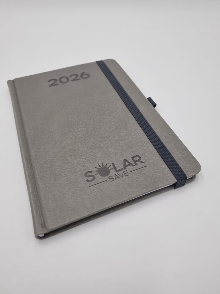 Šedý zápisník s gumičkou Solar Save