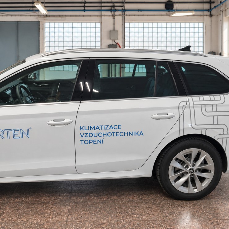 Škoda Octavia Combi AIRTEN s kresbou potrubí