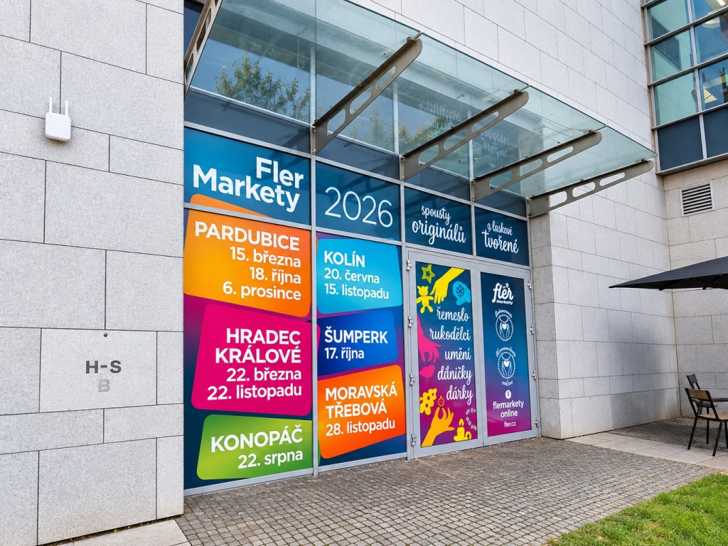 Fler Markety – polep vstupu