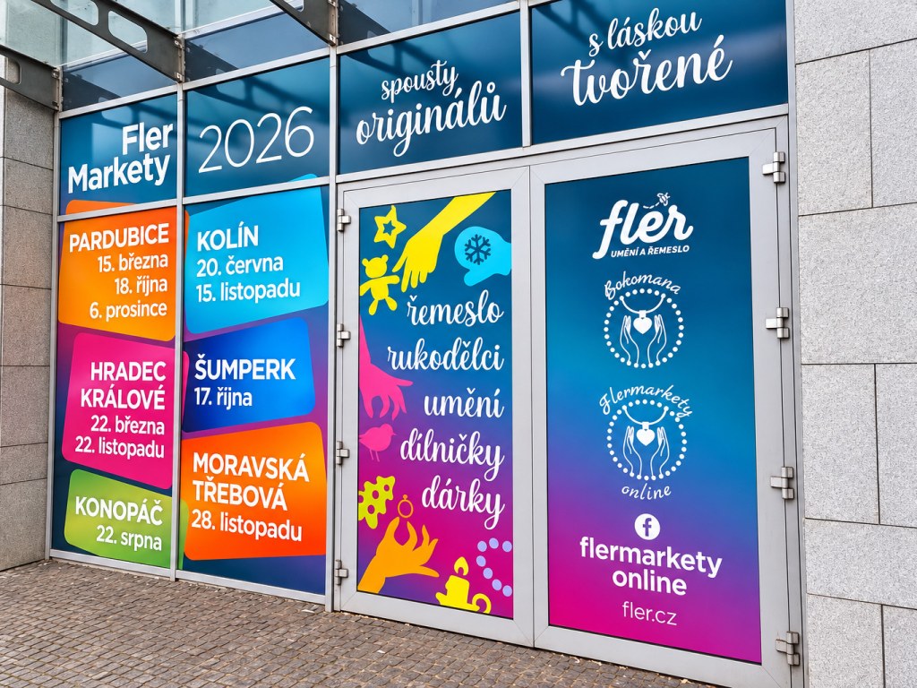 Polep výlohy Fler Markety – termíny trhů