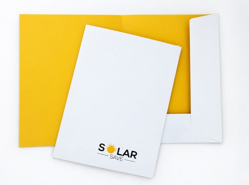 Novoroční přání Solar Save se žlutou obálkou