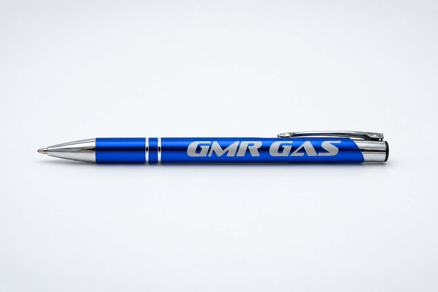 Modrá propiska s gravírovaným logem GMR GAS