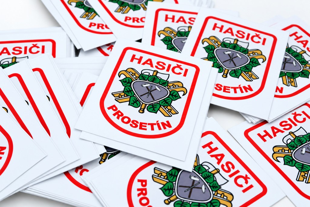 Samolepky se znakem hasičů Prosetín