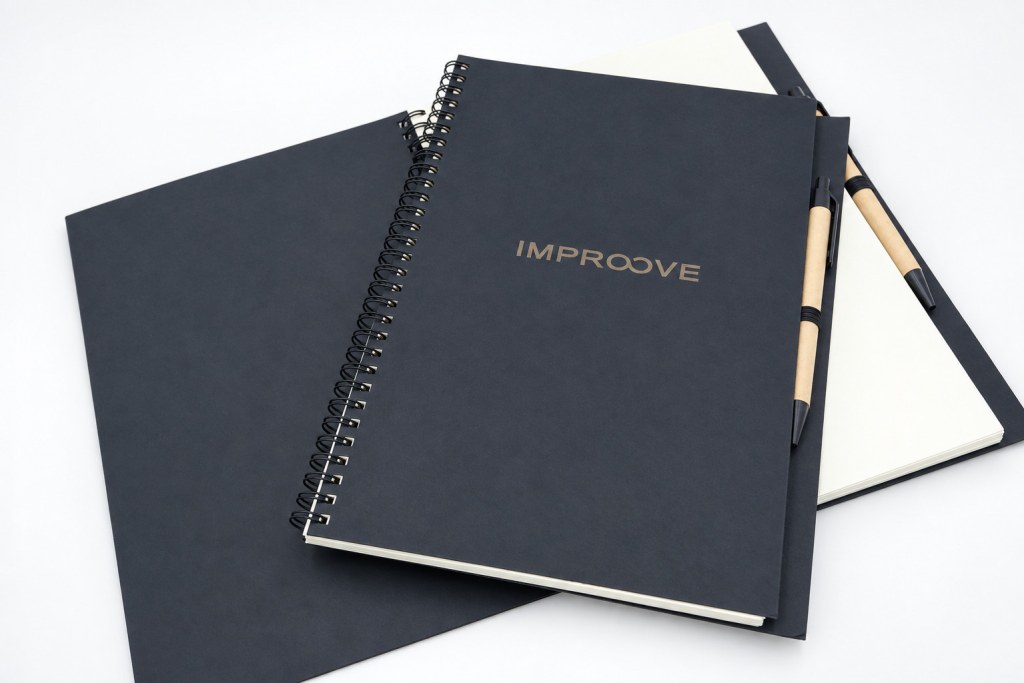 Zápisník IMPROOVE – detail potisku