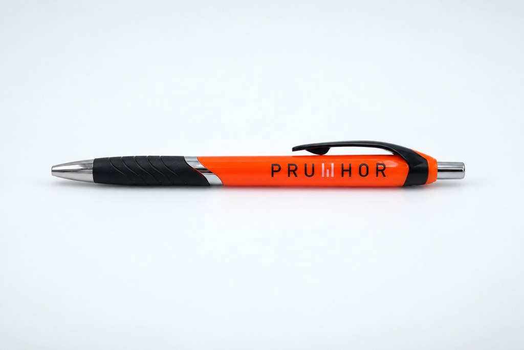 Oranžové propisky s potiskem PRUMHOR