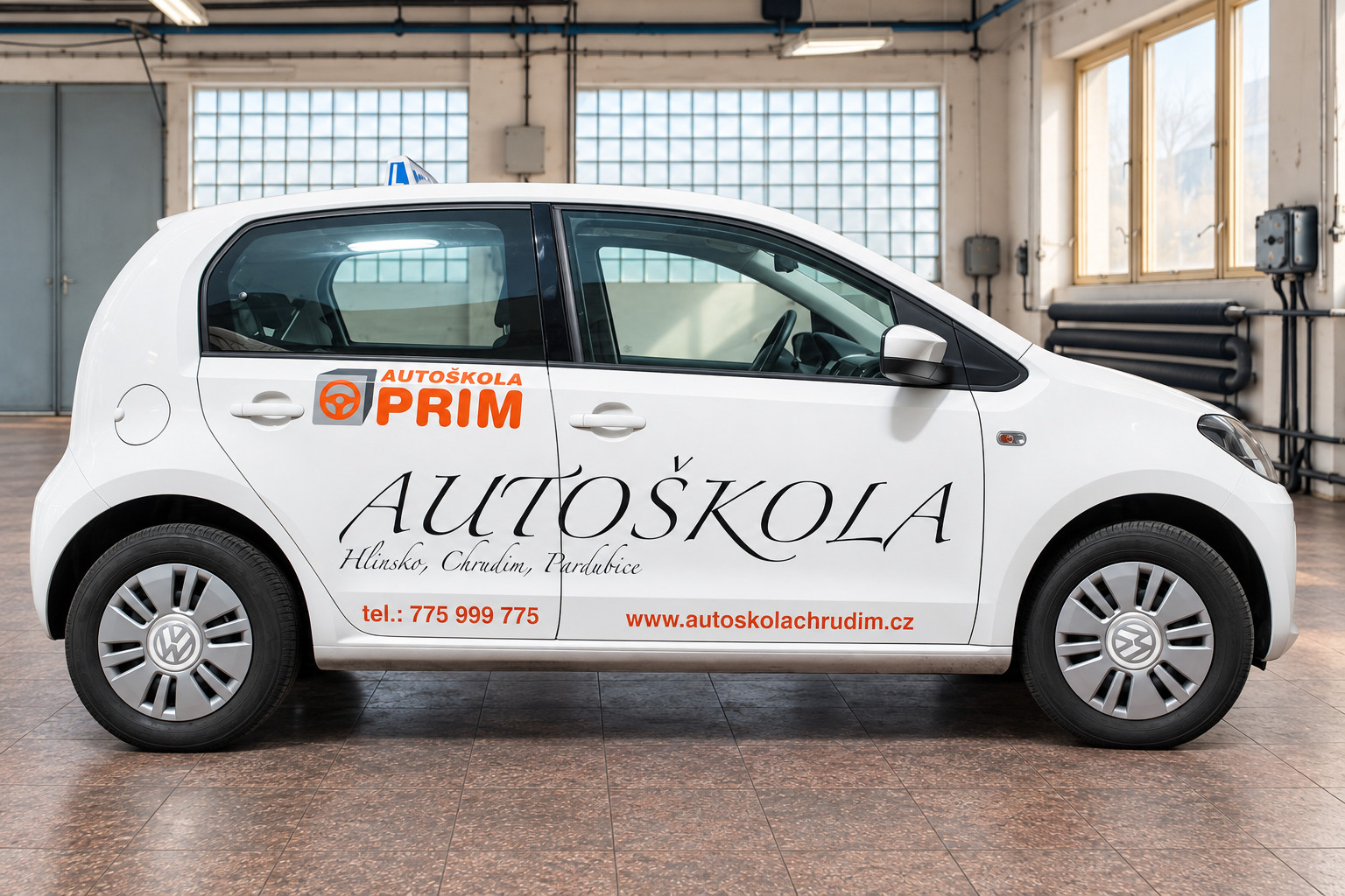 VW Up autoškoly – boční polep